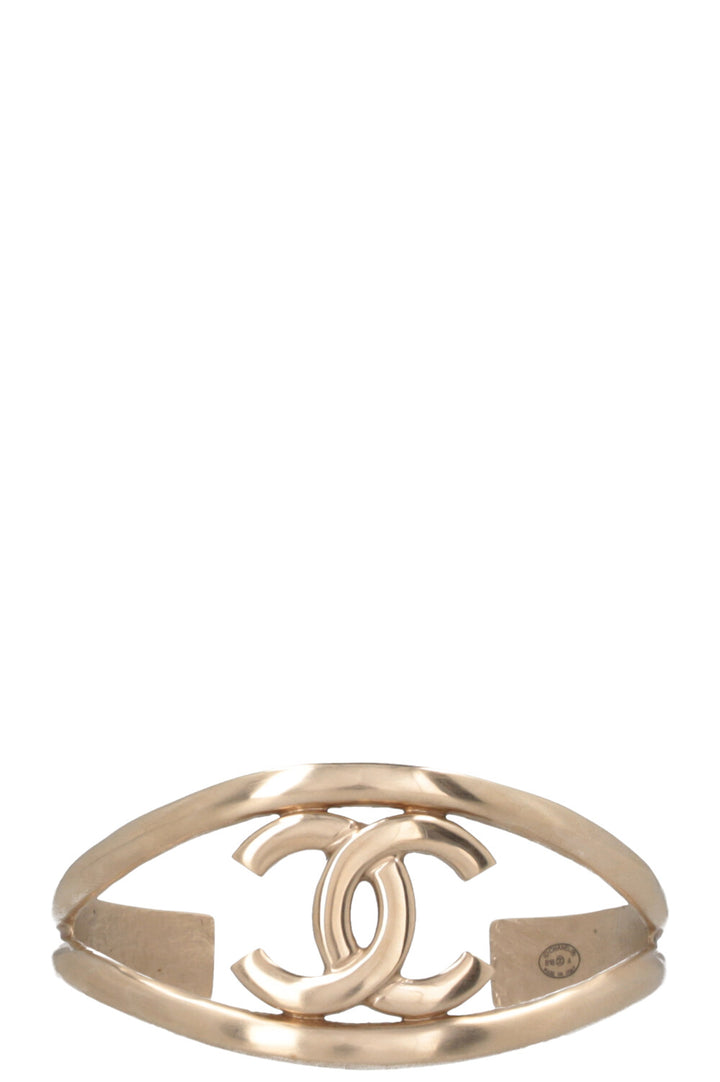 CHANEL Bracelet manchette CC Champagne Doré