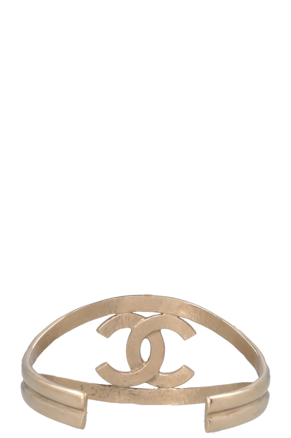 CHANEL Bracelet manchette CC Champagne Doré