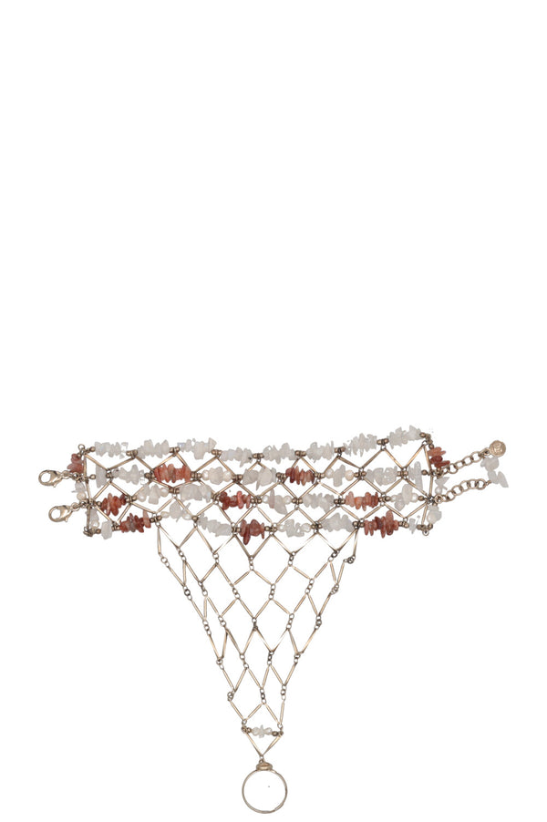 CHANEL 2011 Bague Bracelet Pierres Or Champagne