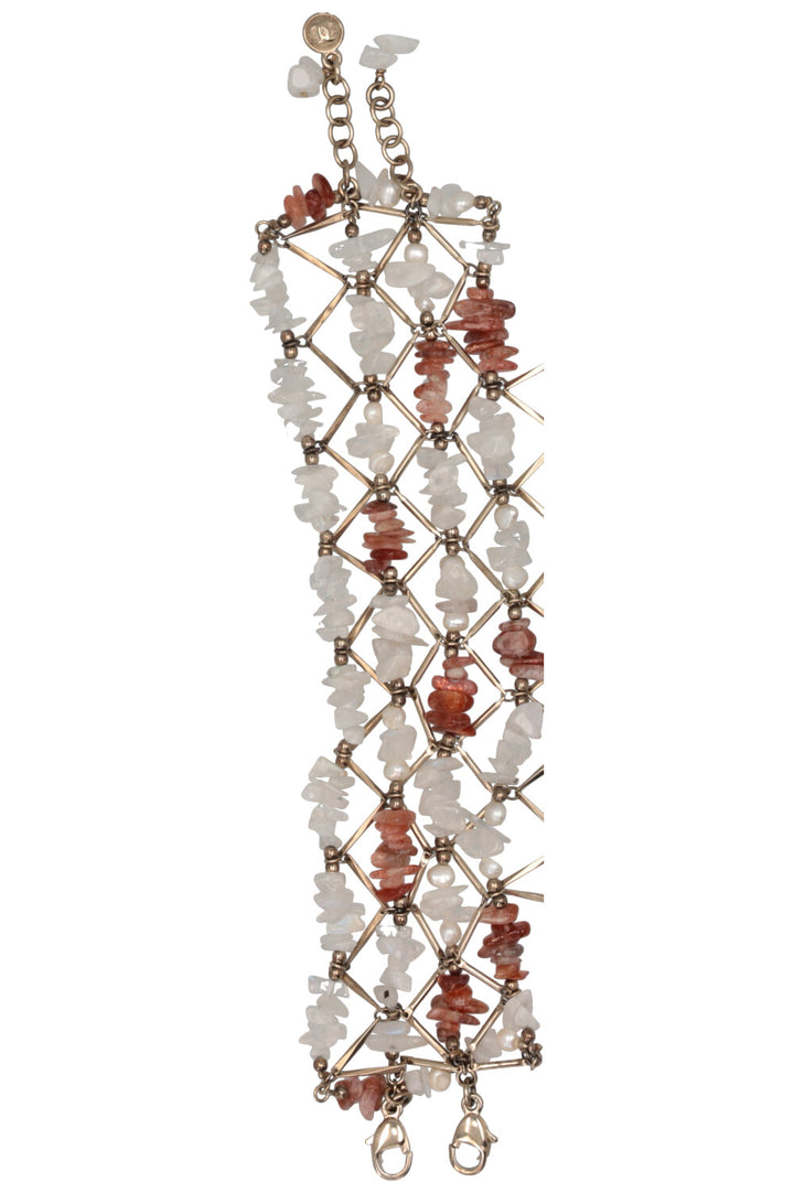 CHANEL 2011 Bague Bracelet Pierres Or Champagne