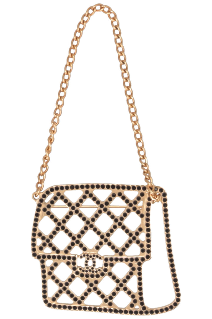 CHANEL 2017 3D Single Flap Brooch Gold