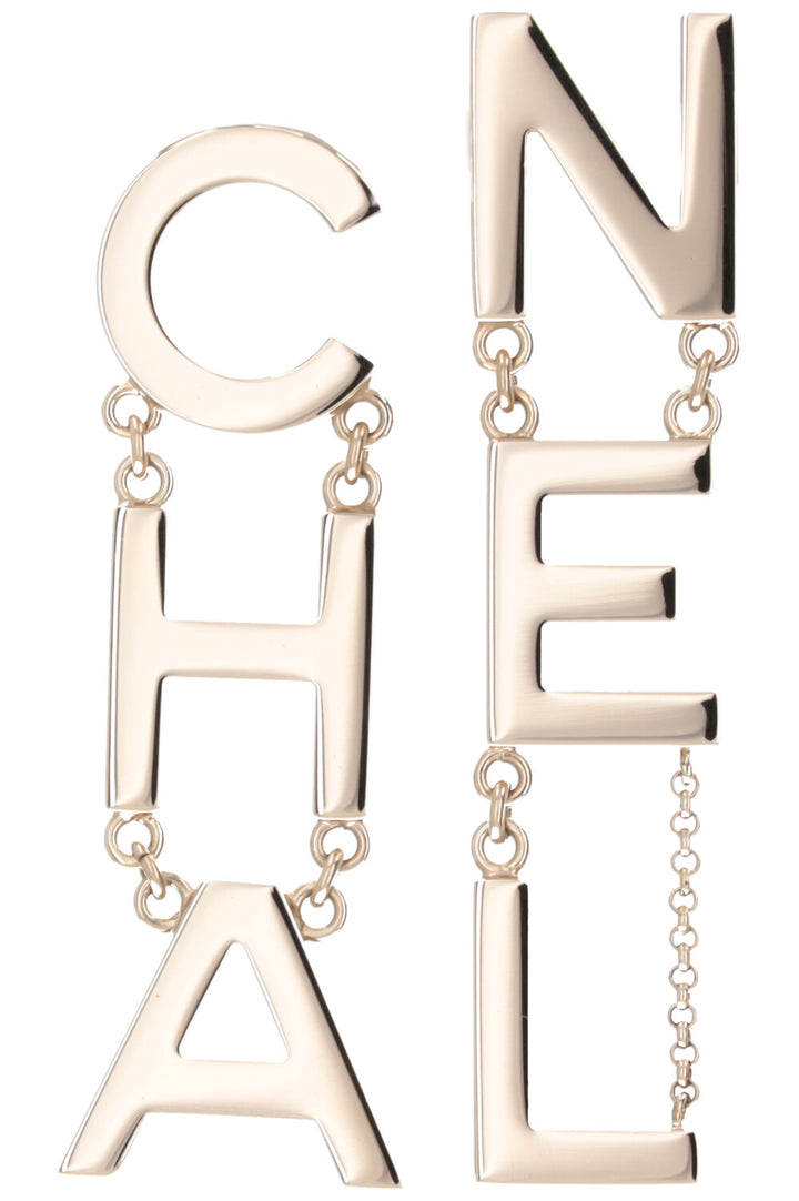 CHANEL 2019 Logo Earrings Champagne