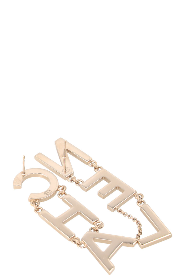 CHANEL 2019 Logo Earrings Champagne