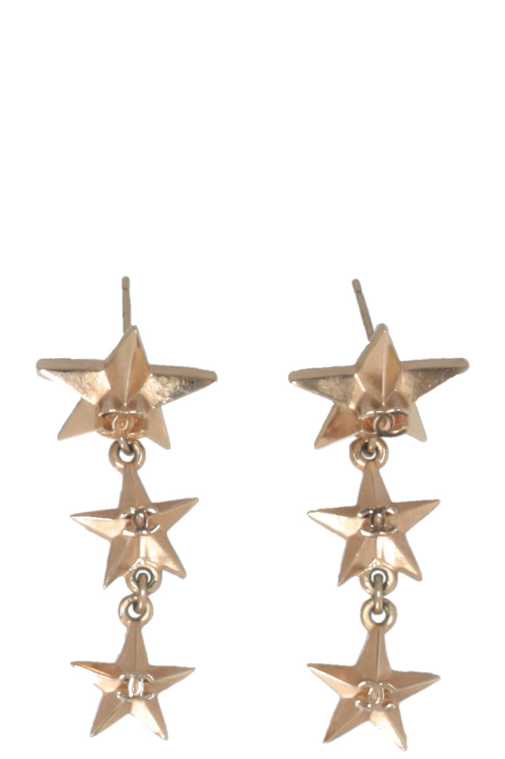 CHANEL 2017 Star CC Earrings Gold