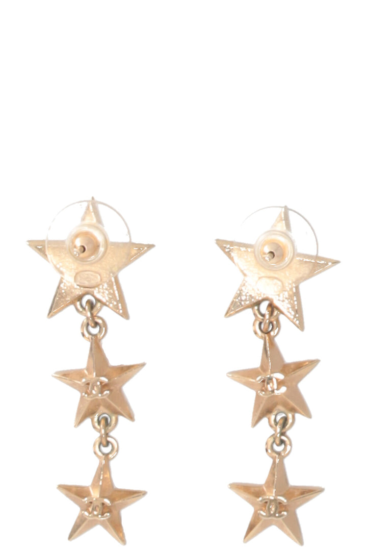 CHANEL 2017 Star CC Earrings Gold