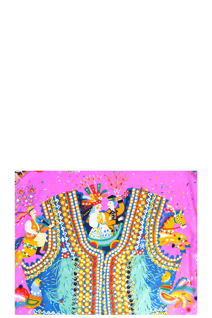 HERMÈS Costume De Fete Carrè 90 Silk Multicolor