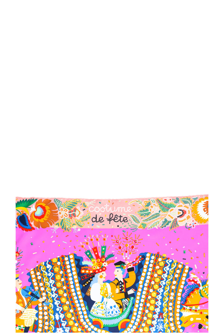 HERMÈS Costume De Fete Carrè 90 Silk Multicolor