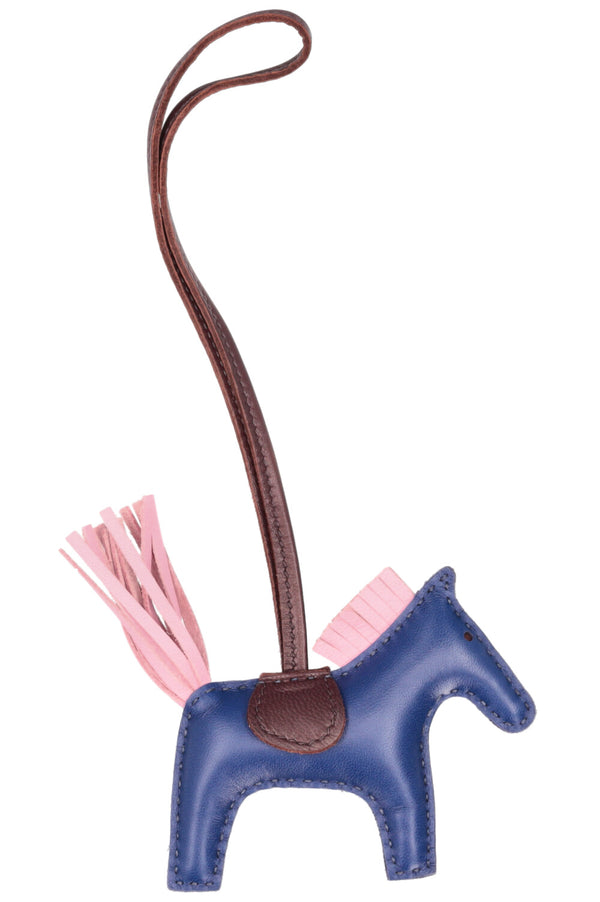 HERMÈS Rodeo Bag Charm PM Bleu Mauve