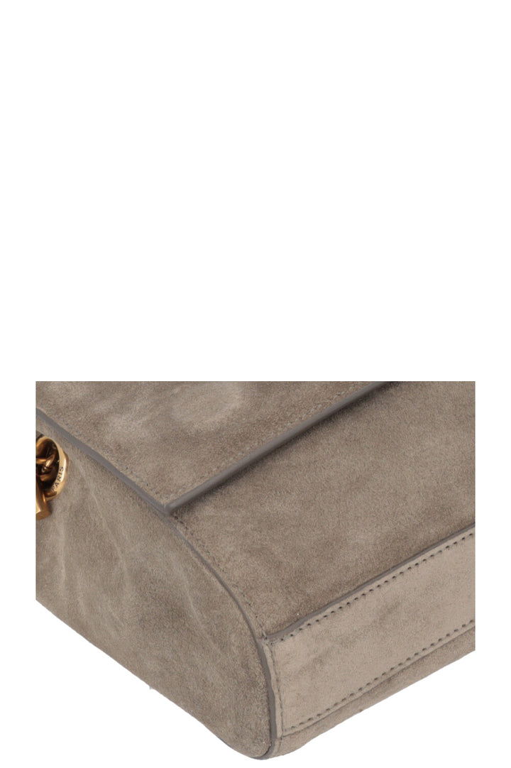 SAINT LAURENT Reversible Kate Bag Medium Suede Taupe