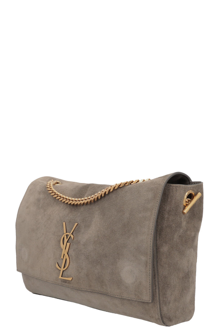 SAINT LAURENT Reversible Kate Bag Medium Suede Taupe