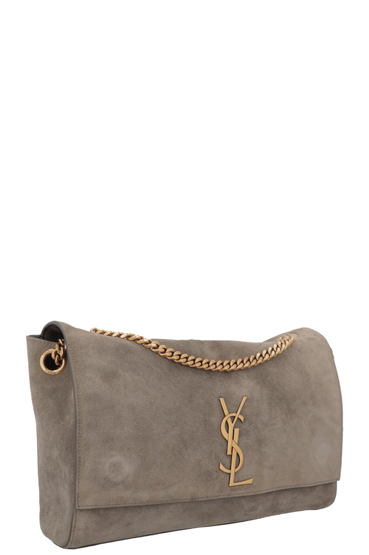 SAINT LAURENT Reversible Kate Bag Medium Suede Taupe