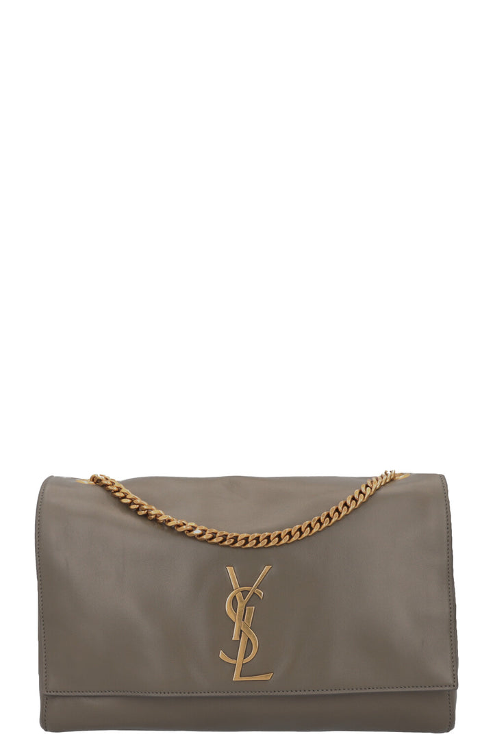 SAINT LAURENT Reversible Kate Bag Medium Suede Taupe