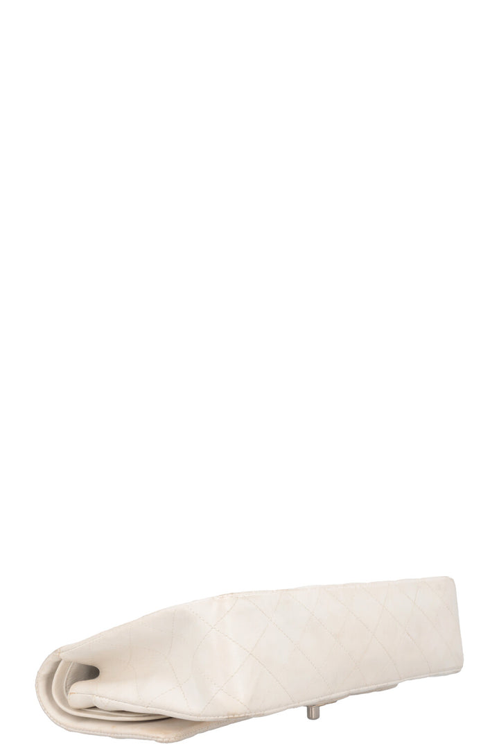 CHANEL Medium Classic Double Flap Bag Leather White