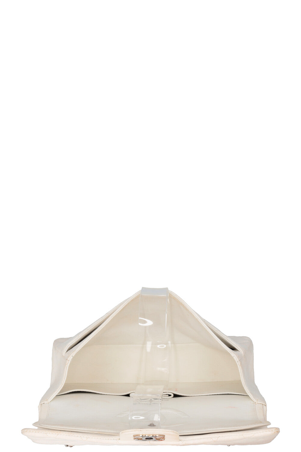 CHANEL Medium Classic Double Flap Bag Leather White