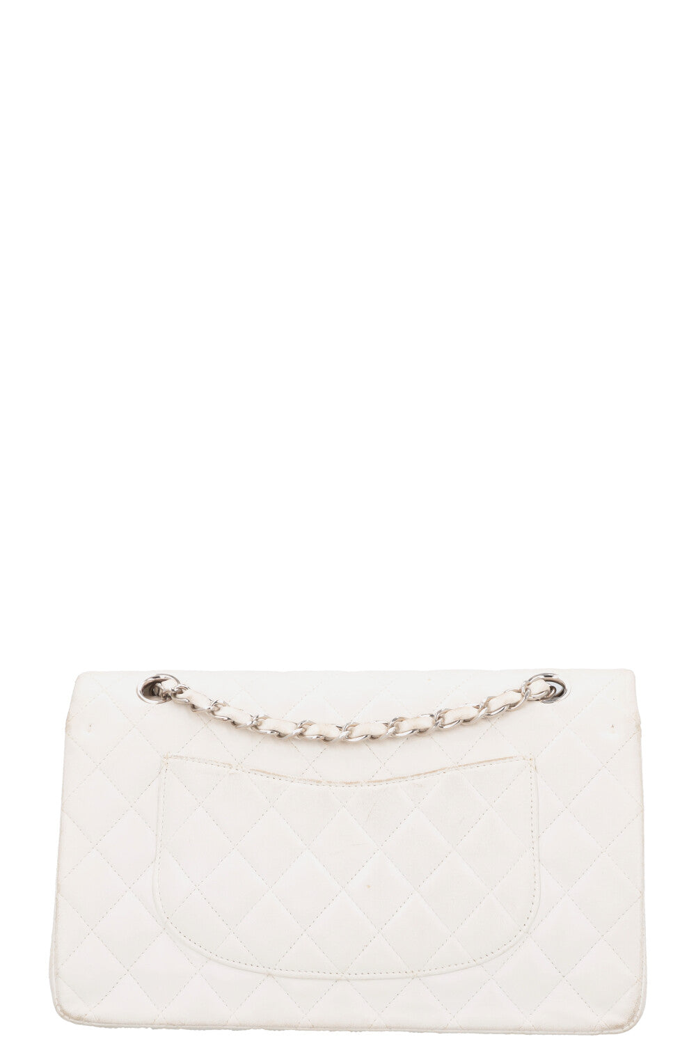 CHANEL Medium Classic Double Flap Bag Leather White