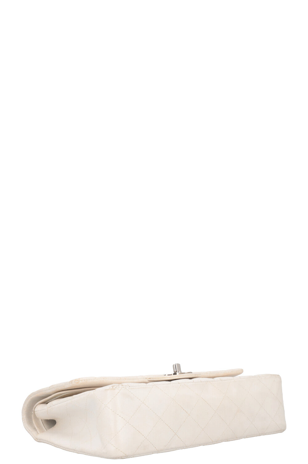 CHANEL Medium Classic Double Flap Bag Leather White