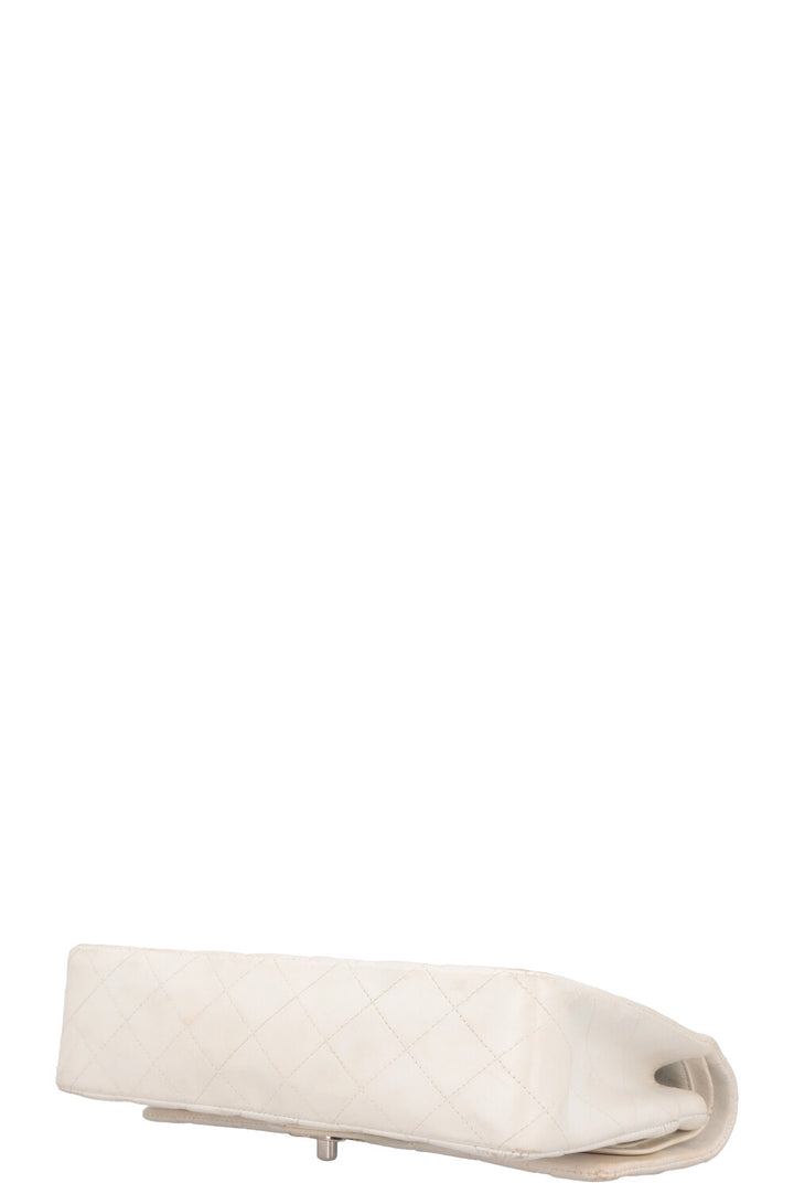 CHANEL Medium Classic Double Flap Bag Leather White