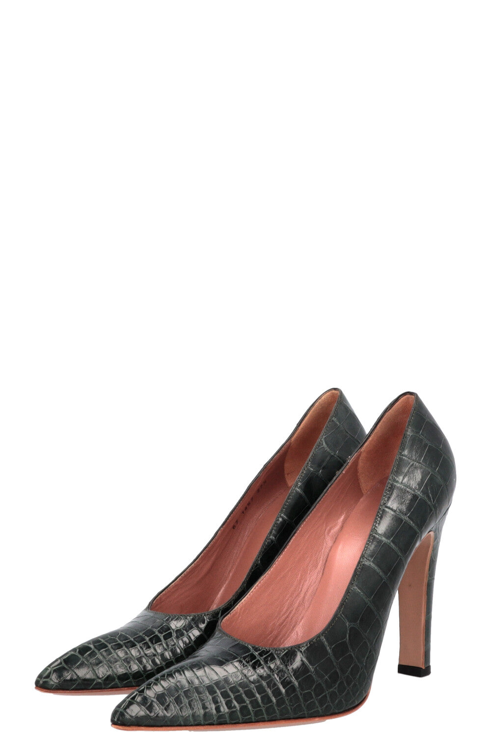 Escarpins ALAIA en relief crocodile verts
