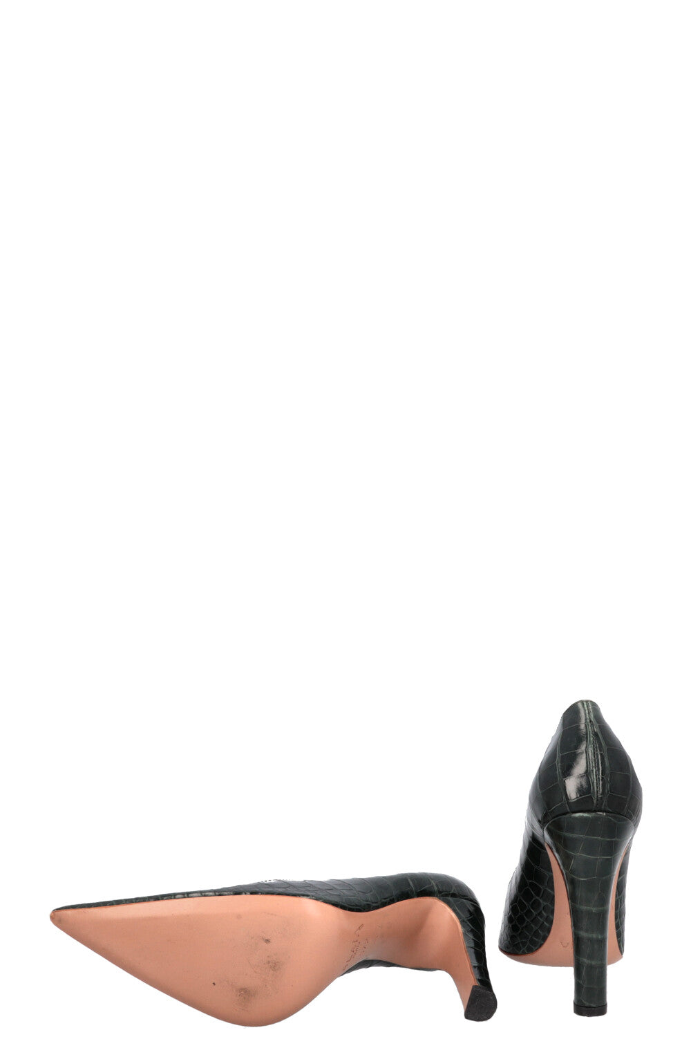 Escarpins ALAIA en relief crocodile verts