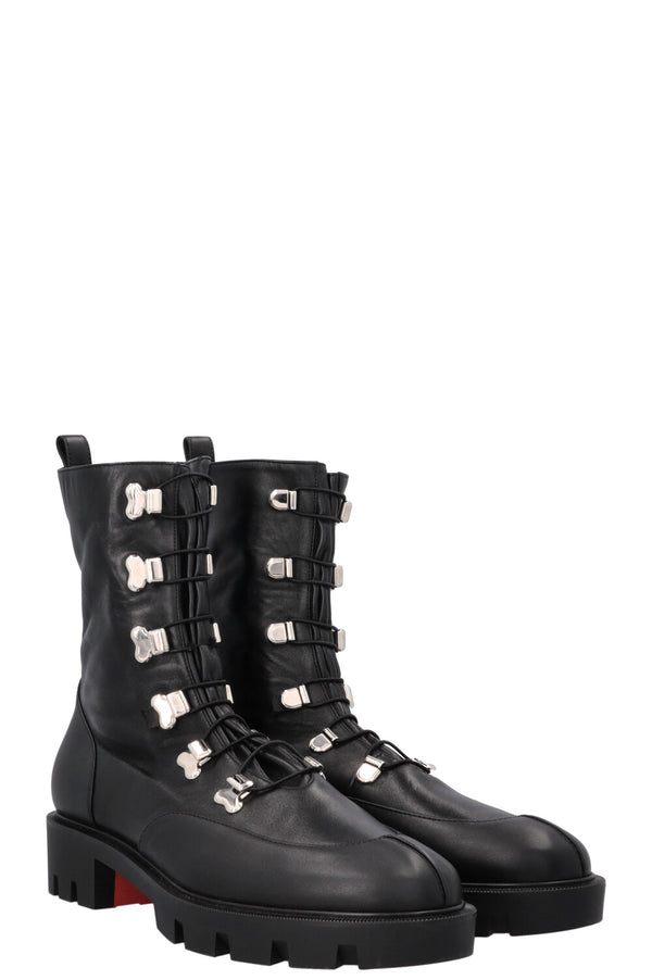 CHRISTIAN LOUBOUTIN Lace Up Boots Black