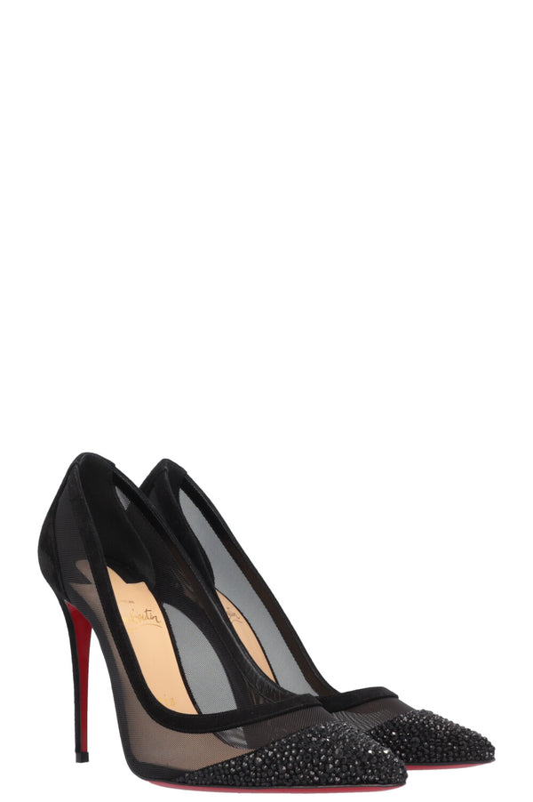 CHRISTIAN LOUBOUTIN Heels Mesh Crystals Black