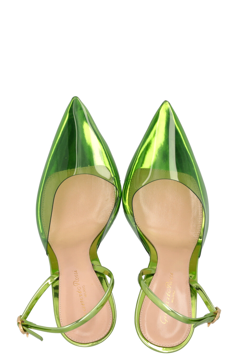 GIANVITO ROSSI D'Orsay PVC Heels Green