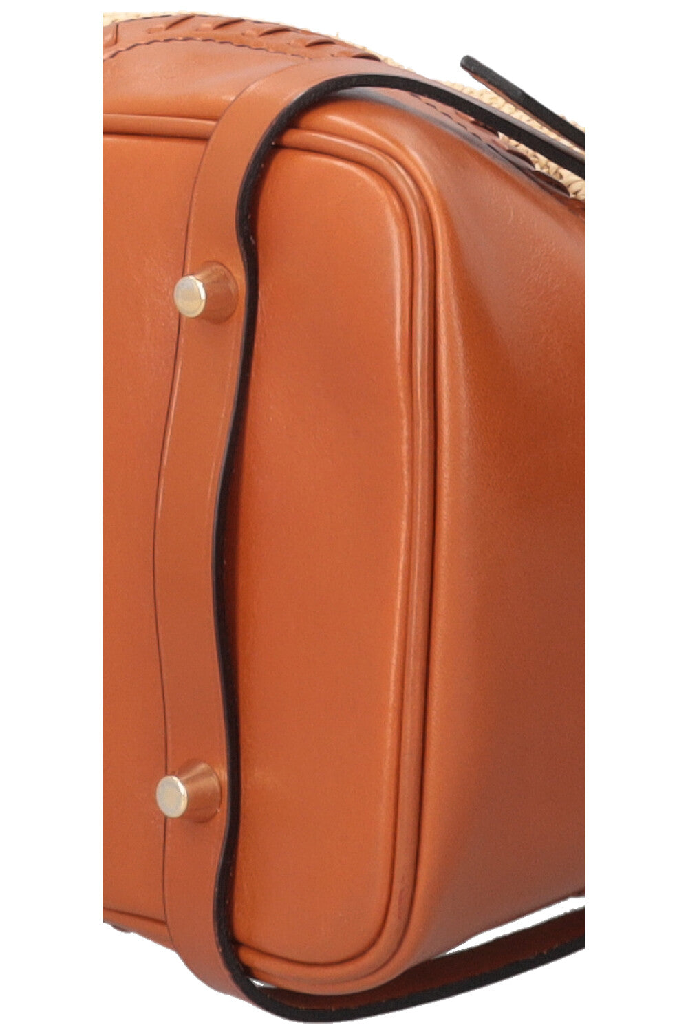 BURBERRY Prorsum Birdel Whipstitch Tote Raffia Brown