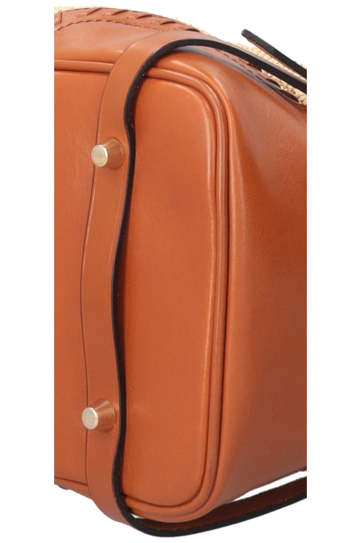 BURBERRY Prorsum Birdel Whipstitch Tote Raffia Brown