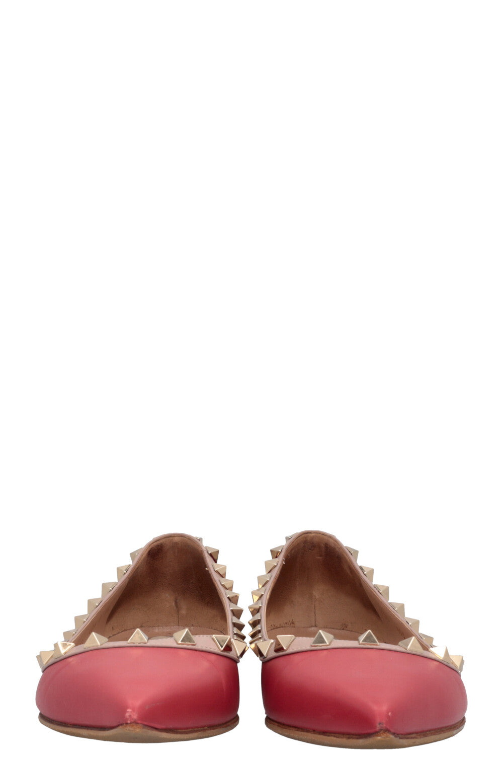 VALENTINO Rockstud Flats Leather Red Rose
