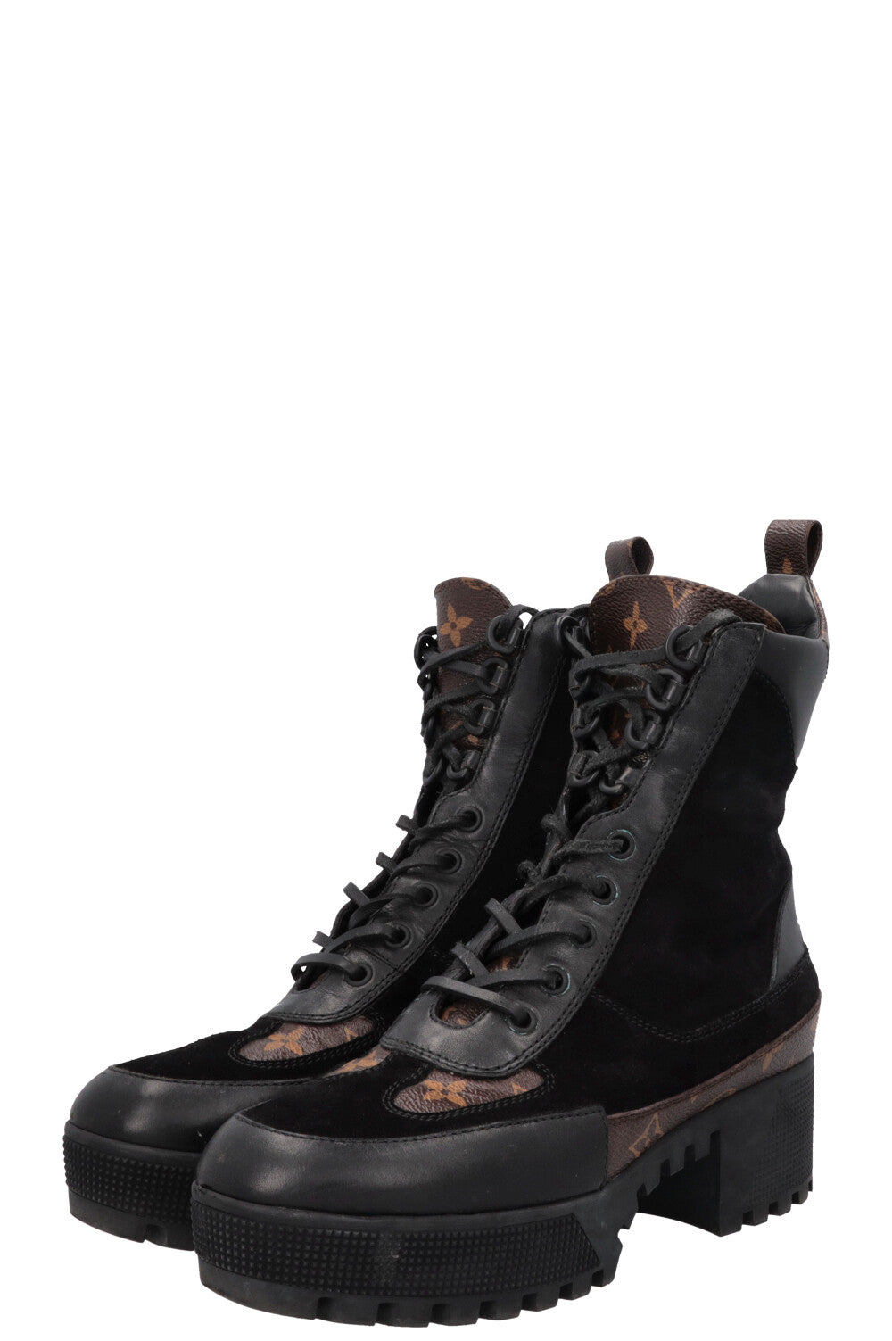 LOUIS VUITTON Laureate Ankle Boots MNG Canvas