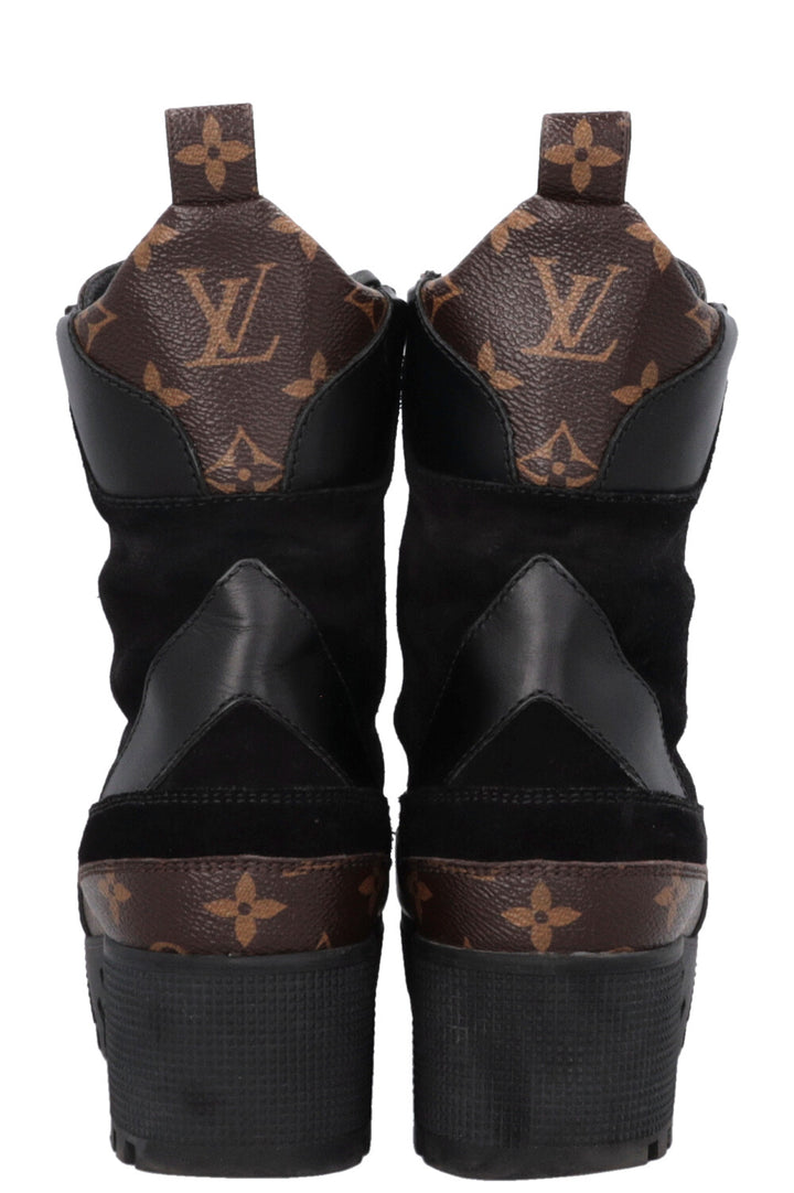 LOUIS VUITTON Laureate Ankle Boots MNG Canvas