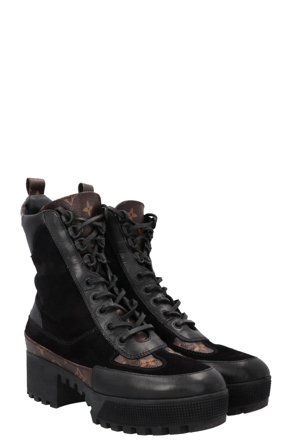 Bottines LOUIS VUITTON Laureate en toile MNG