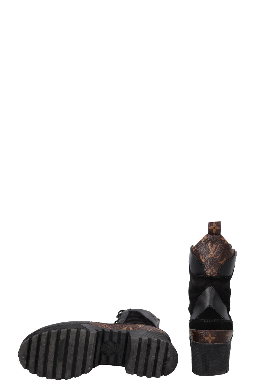 LOUIS VUITTON Laureate Ankle Boots MNG Canvas