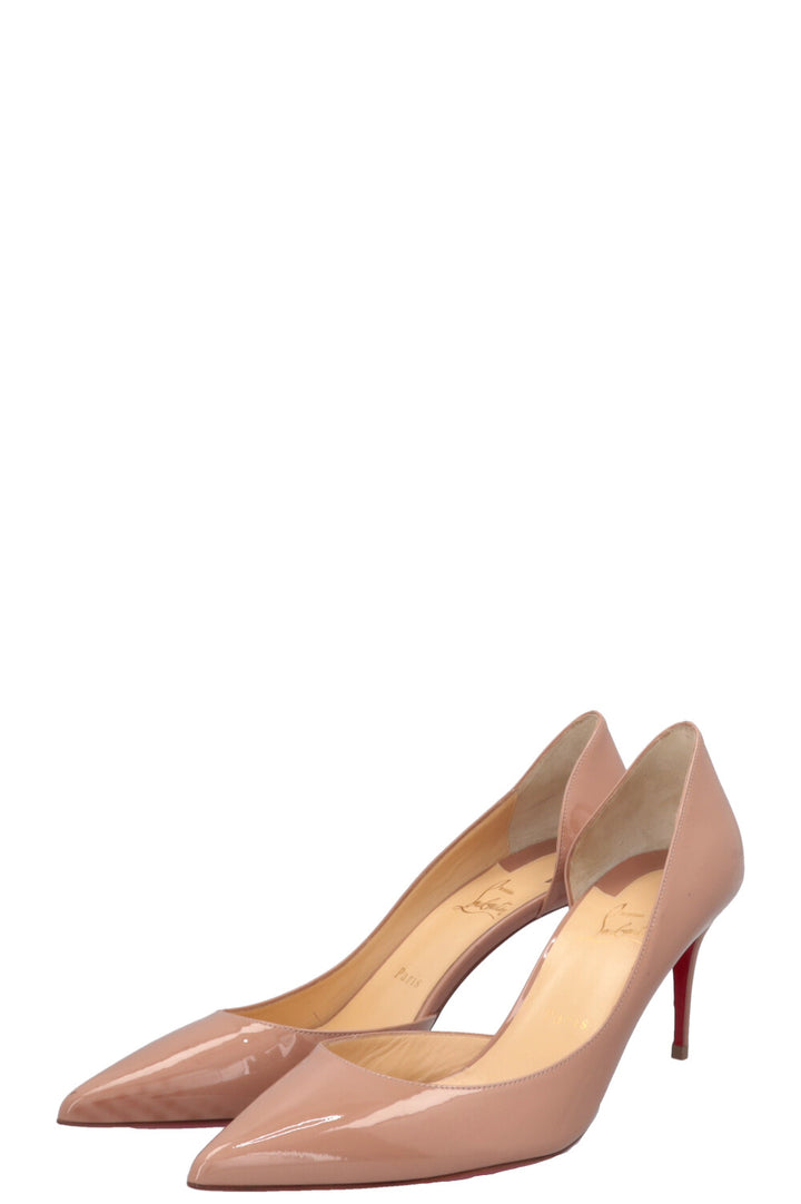 CHRISTIAN LOUBOUTIN Iriza Heels Patent Nude