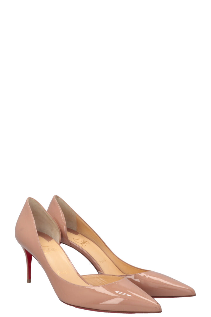 CHRISTIAN LOUBOUTIN Iriza Heels Patent Nude