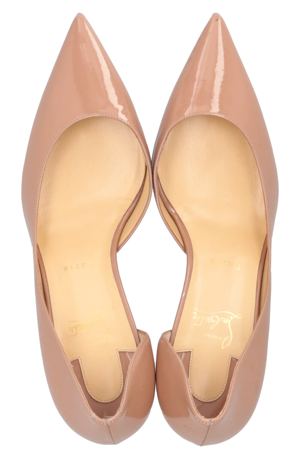 CHRISTIAN LOUBOUTIN Iriza Heels Patent Nude