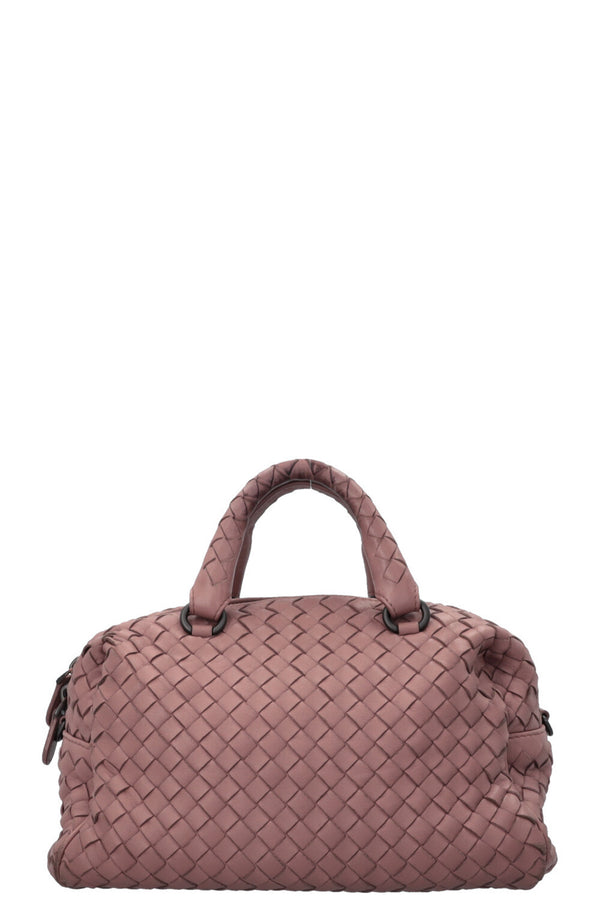 BOTTEGA VENETA Mini Boston Bag Intrecciato Leather Dusty Pink