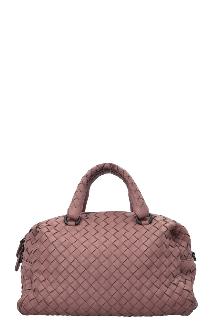 BOTTEGA VENETA Mini sac Boston en cuir Intrecciato rose poudré