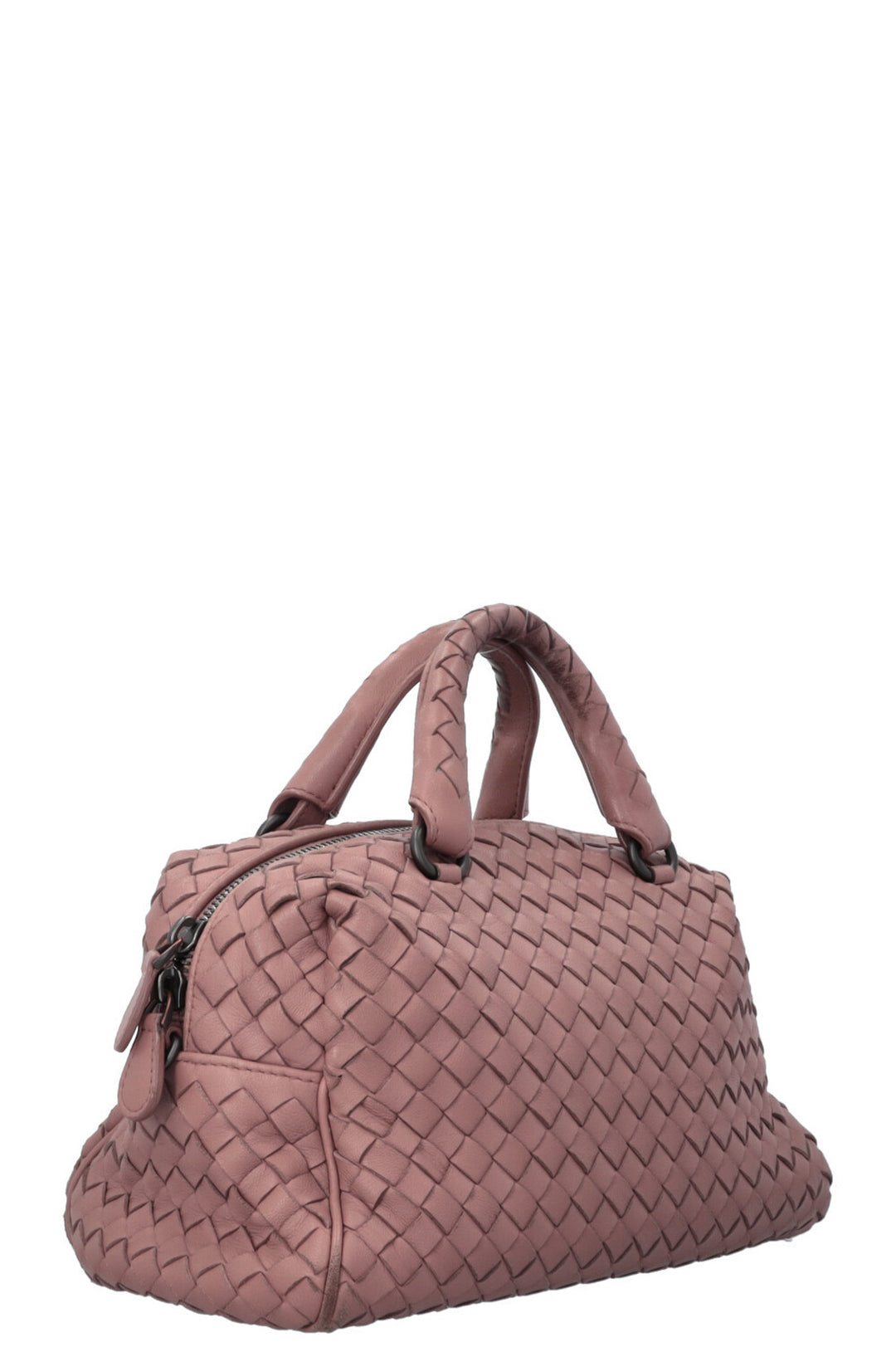 BOTTEGA VENETA Mini sac Boston en cuir Intrecciato rose poudré