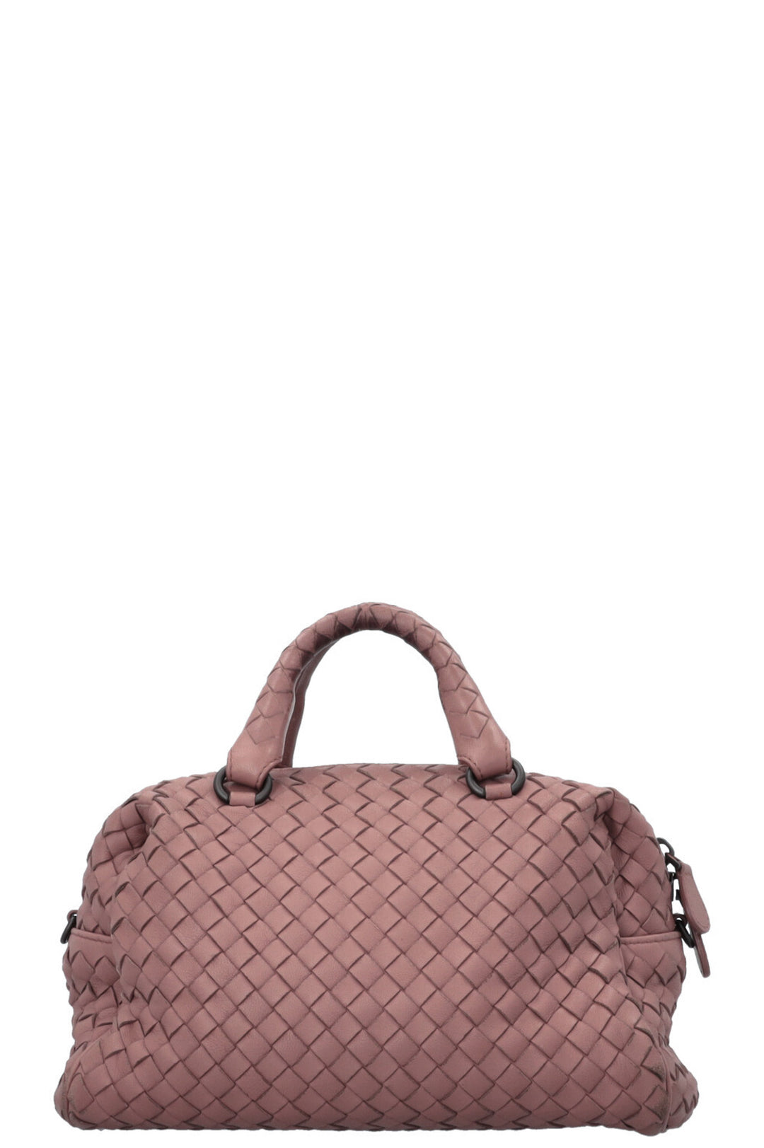 BOTTEGA VENETA Mini sac Boston en cuir Intrecciato rose poudré
