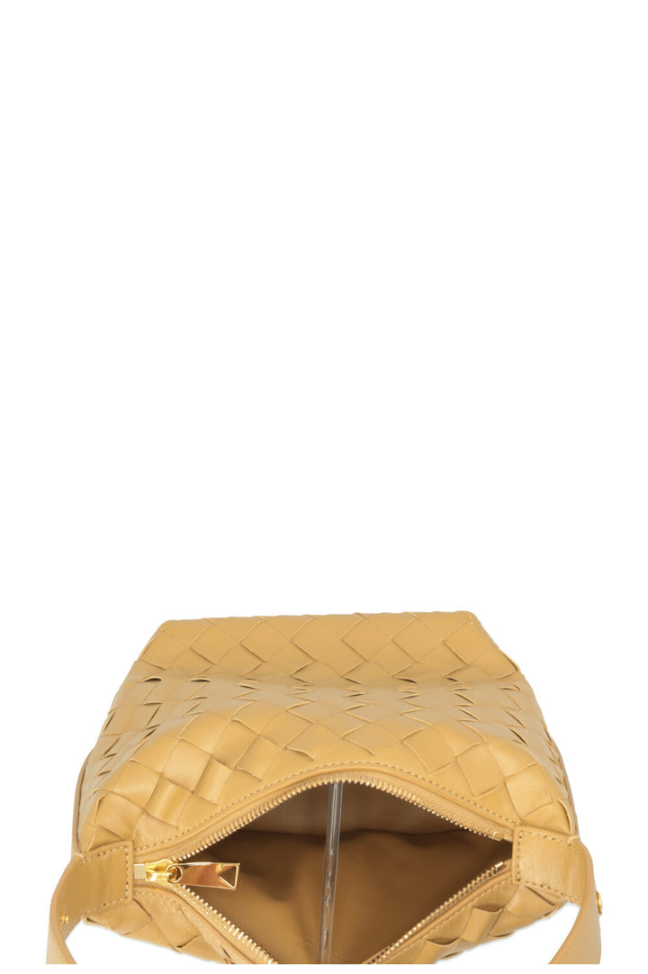 BOTTEGA VENETA Sac Candy Wallace en cuir Intrecciato beige