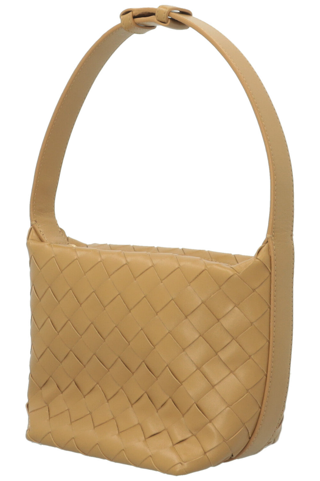 BOTTEGA VENETA Sac Candy Wallace en cuir Intrecciato beige