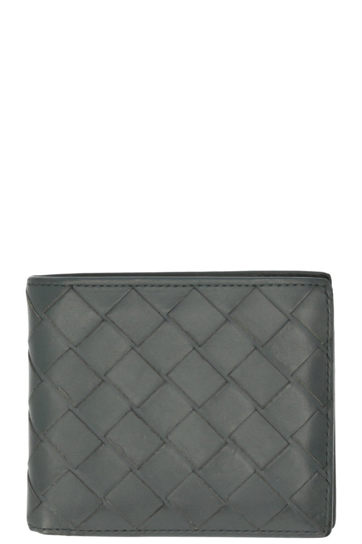 BOTTEGA VENETA Portefeuille Bifold Intrecciato Gris