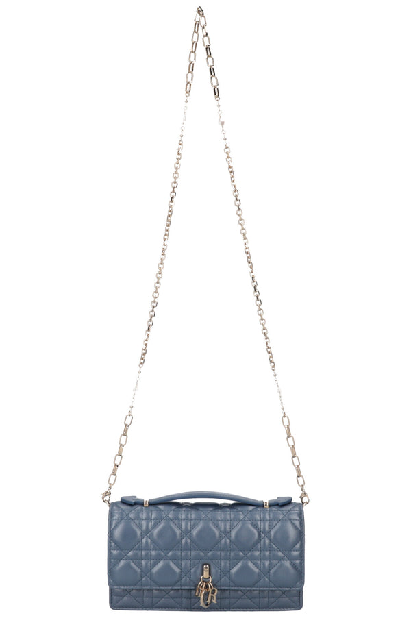 CHRISTIAN DIOR My Dior Top Handle Bag Cannage Pearl Blue
