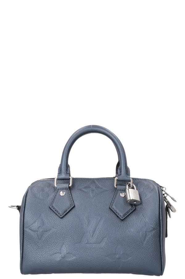 LOUIS VUITTON Speedy Bandouliere 20 Empreinte Metallic Blue