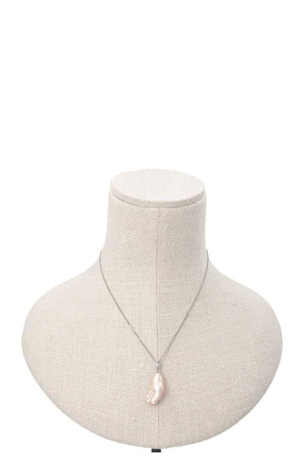 Collier KURZ MOP en or blanc 18 carats avec diamants