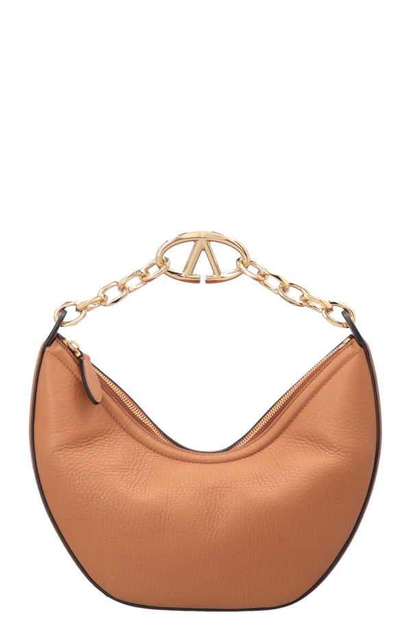 VALENTINO Vlogo Half Moon Hobo Bag Small Brown