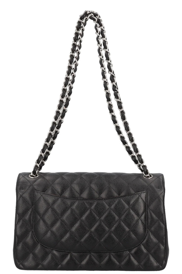 CHANEL Grand Classique Double Rabat Cuir Caviar Noir