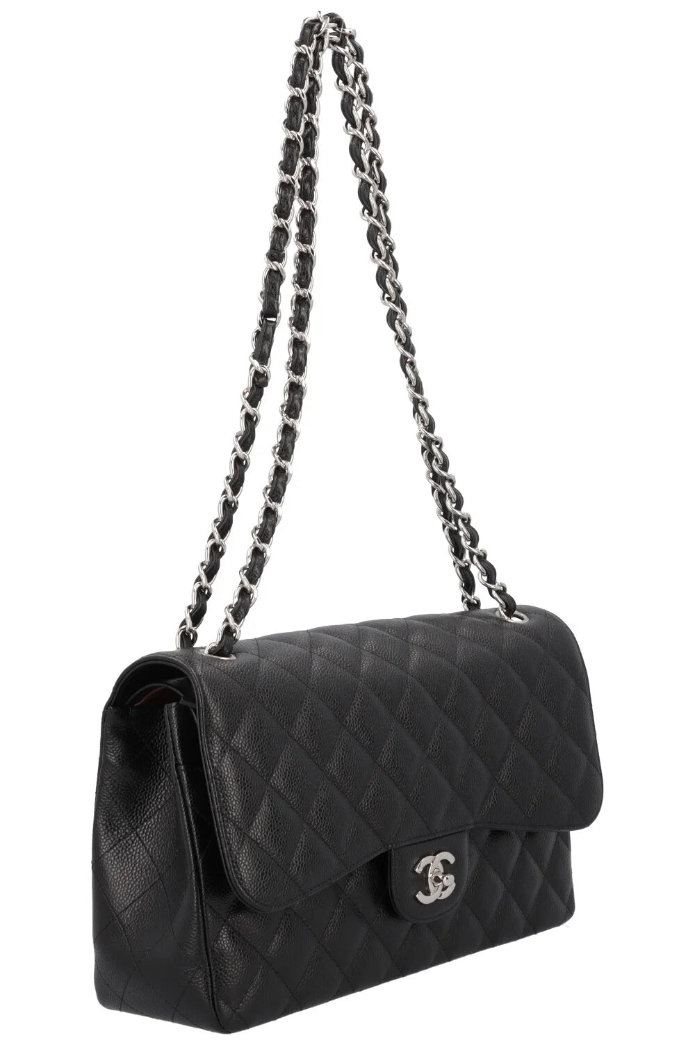 CHANEL Grand Classique Double Rabat Cuir Caviar Noir