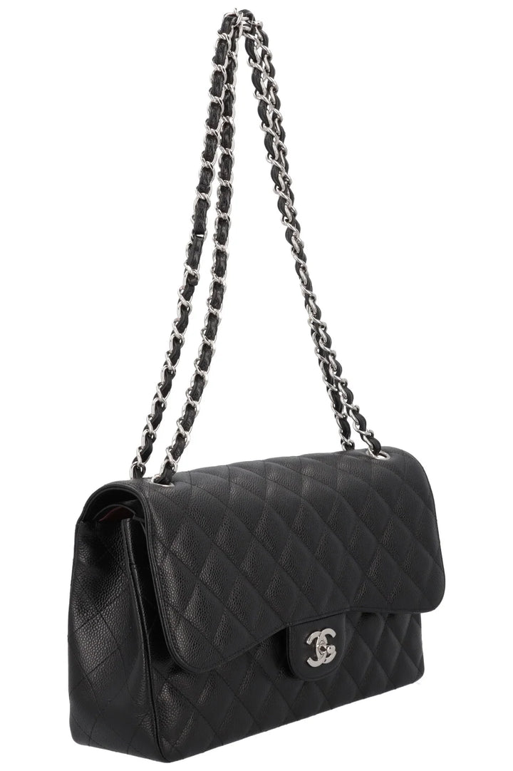 CHANEL Grand Classique Double Rabat Cuir Caviar Noir